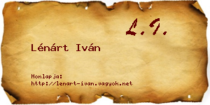 Lénárt Iván névjegykártya